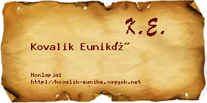 Kovalik Euniké névjegykártya